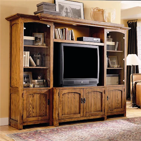 Mission Styled Entertainment Wall Unit